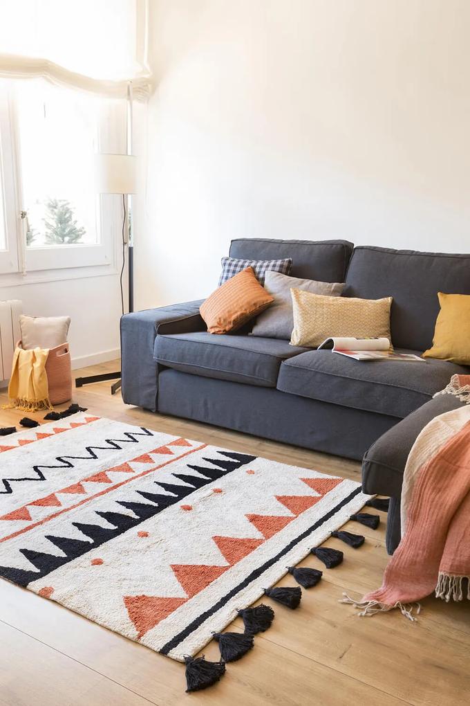 Prateľný koberec tecalzo 120 x 160 cm oranžový MUZZA