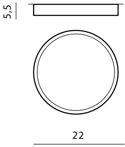 LED stropné svietidlo Monza R 22 4000K čierne