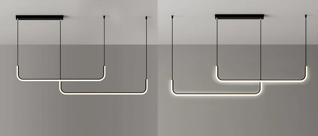Závesný LED luster APP980-CP čierny/neutrálna biela