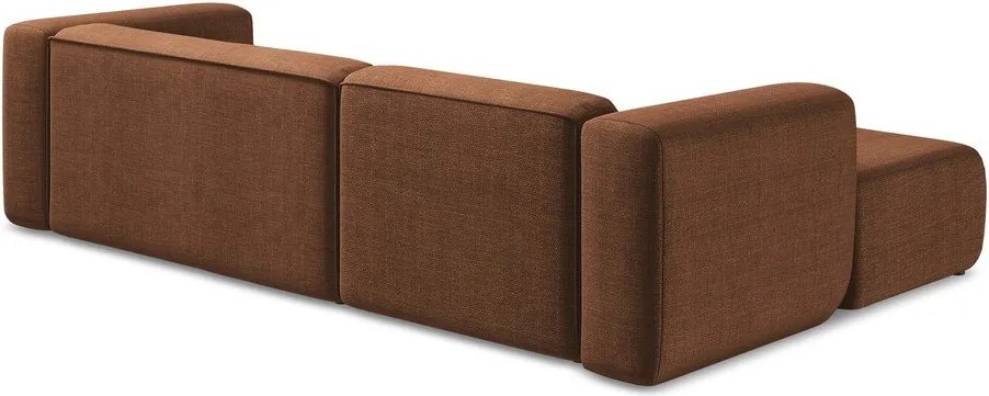 Rohová pohovka v terakotovej farbe (ľavý roh/s leňoškou) Ekahi – Makamii