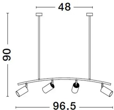 LED luster Pogno 965 čierne