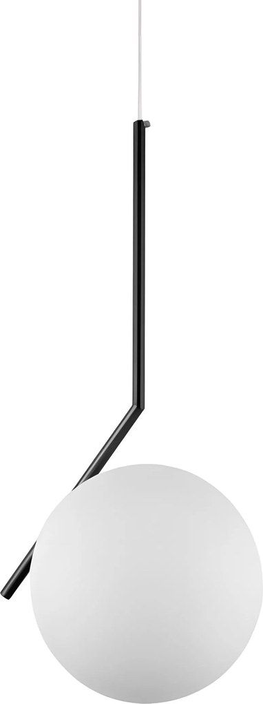 Toolight Toolight, stropná lampa sklenená guľa G107-1W, čierna-biela, OSW-09732