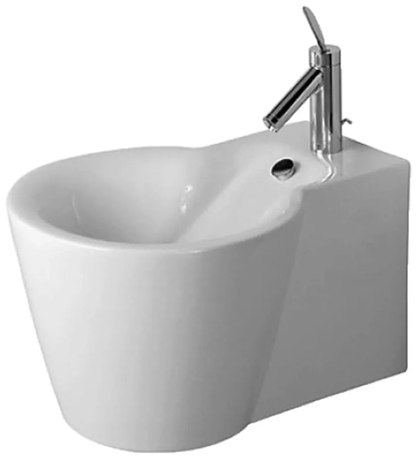 Duravit Starck 1 - Závesný bidet, 1 otvor pre armatúru prepichnutý, 410 x 575 mm, biely 0274150000