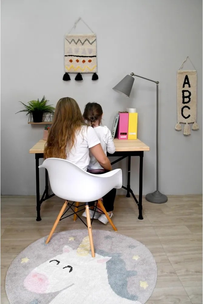 Prateľný ručne tkaný bavlnený detský koberec ø100 cm Believe in Yourself – Lorena Canals