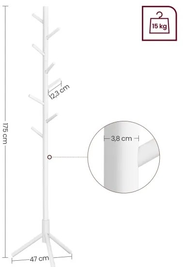 Stojanový vešiak LINEA biela