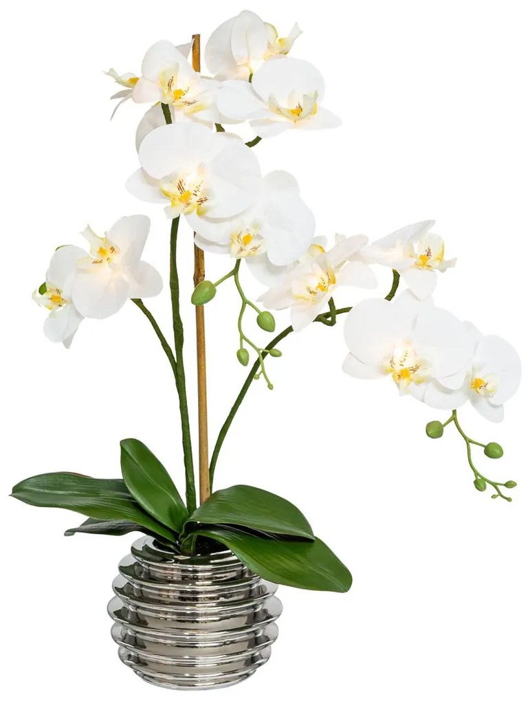 Gasper Umelý kvet Orchidea 60 cm s 9 LED diódami, krémová