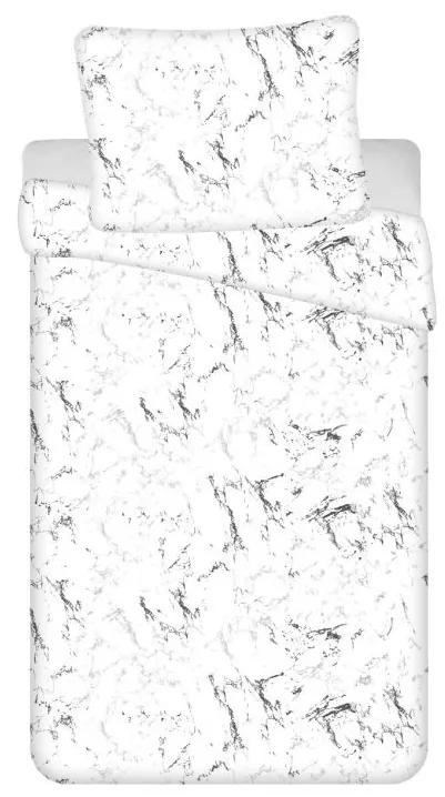 JERRY FABRICS 3D Obliečky Mramor bilý micro Polyester - mikrovlákno, 140/200, 70/90 cm