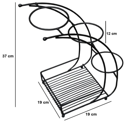 Stojan na kvety 37x19 cm čierna/kov