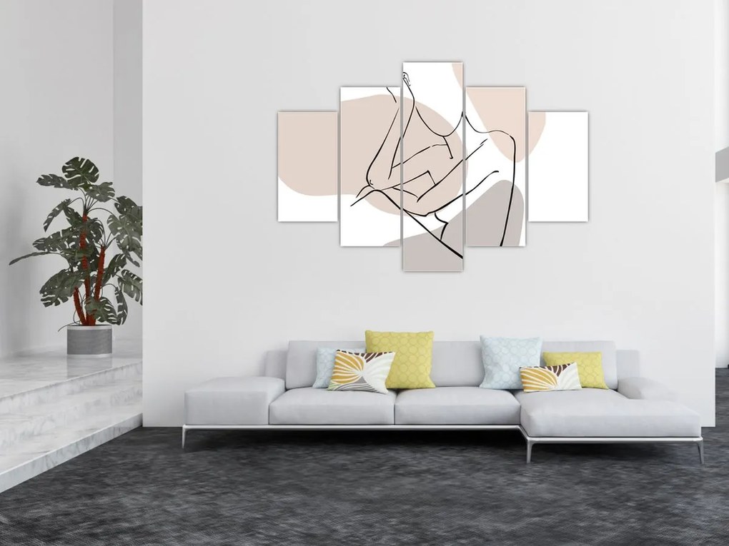 Obraz - Woman body line art N⁰1 (150x105 cm)