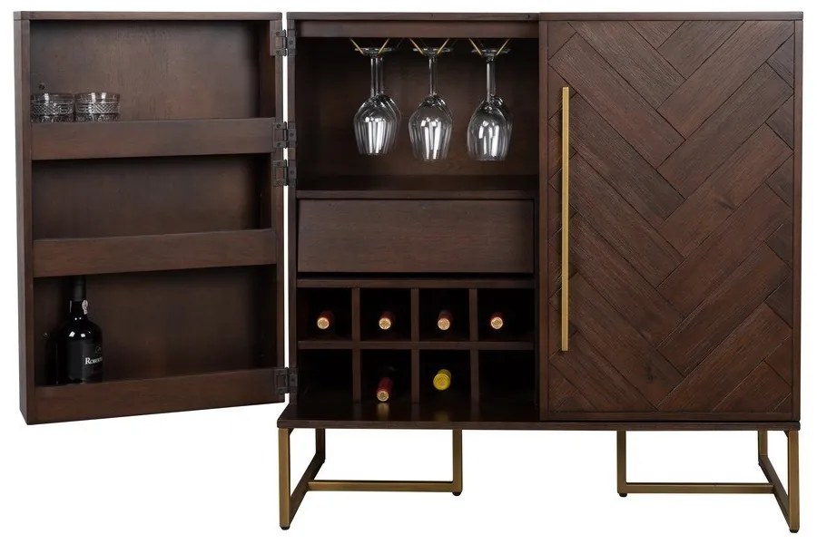 Vinotéka v dekore exotického dreva na 24 fliaš, 100x100 cm Class - Dutchbone