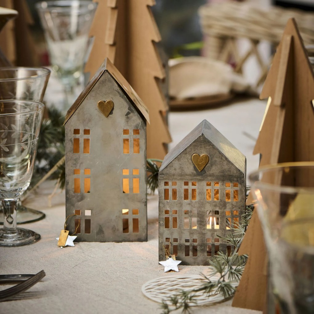 Ib Laursen Svietnik domček Stillenat House Zlaté srdce + komín