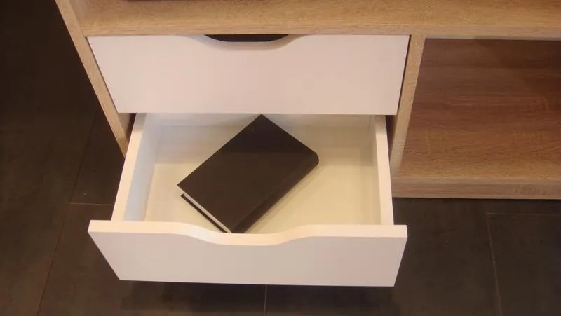 Regál / knižnica Sten 2, dub sonoma/biela