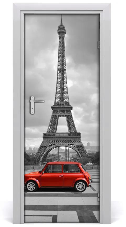 Fototapeta samolepiace dvere Eiffelova veža auto 75x205cm