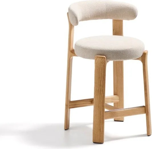 Béžová/v svetlo prírodnej farbe barová stolička z jaseňového dreva (výška sedadla 65 cm) Granite – Kave Home