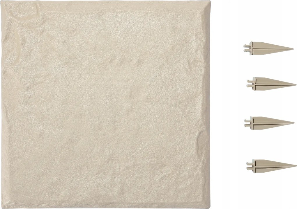 Vevor Dlažobná kocka 39,5x39,5CM 4ks Záhradné kamene Štvorcový Béžový