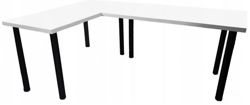 Písací Stôl Roh. Low Biely 202x136x2,8 Model 0