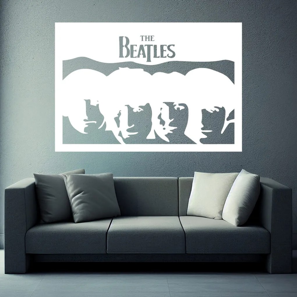 Veselá Stena Samolepka The Beatles Farba: hnědá, Veľkosť: 40 x 28 cm