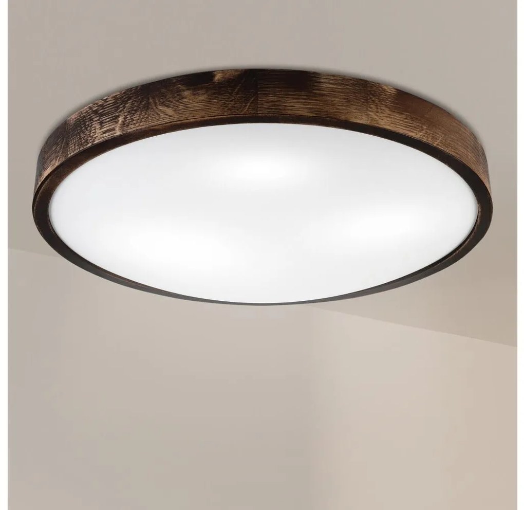 Brilagi - Stropné svietidlo CARVALHO SLIM SMOKEY 3xE27/60W/230V, dub, priemer 47,5 cm