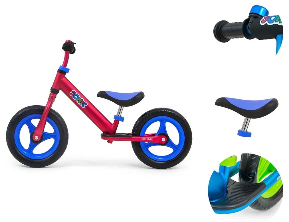 Detské odrážadlo bicykel Milly Mally Sonic Red