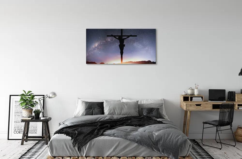 Obraz na plátne Ježiš ukrižovaný neba 140x70 cm