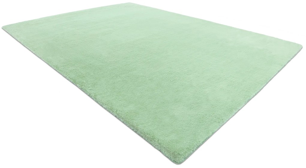 Koberec BUNNY, zelený, imitácia králičej kožušiny