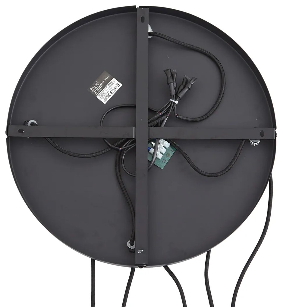 Dizajnové závesné svietidlo čierne s dymovým sklom 5-svetiel - Ana