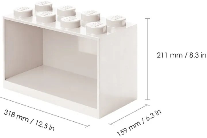 Súprava 2 detských červených nástenných políc LEGO® Brick