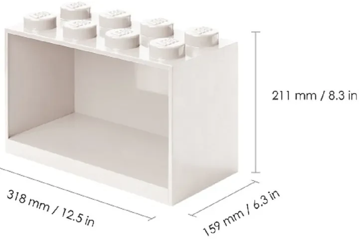 Súprava 2 detských čiernych nástenných políc LEGO® Brick