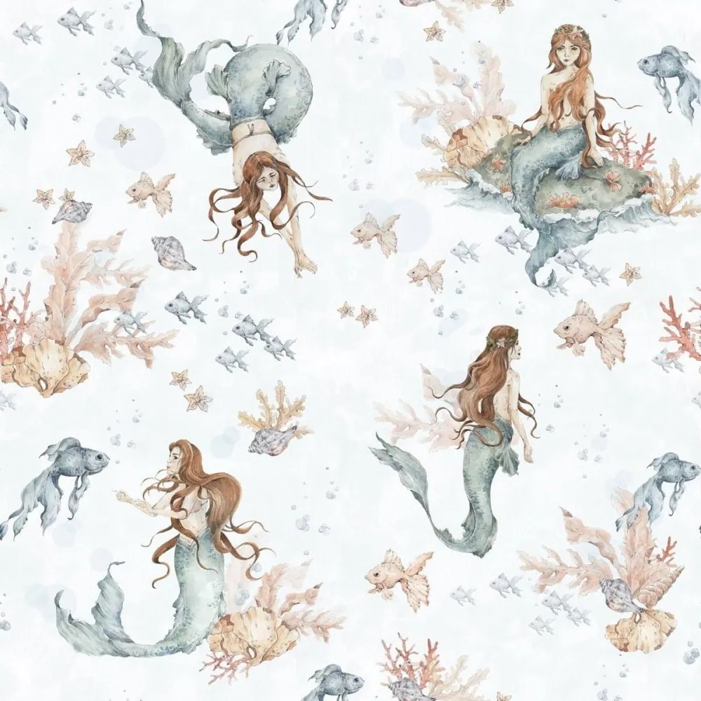 Tapeta morskej panny biela 280x100 cm