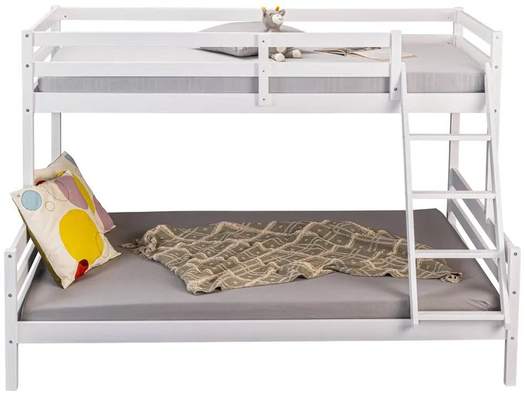 Inter Link Detská poschodová posteľ Small Cloud/Sleepy Cloud, biely lak (poschodová posteľ, dvojitá, 90 x 200 cm + 140 x 200 cm)  (100374709)