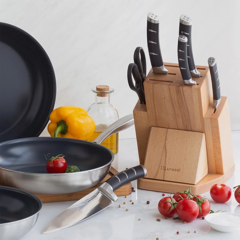 Stojan na nože 7 ks s brúskou na nože - Flow Kitchen - 132760