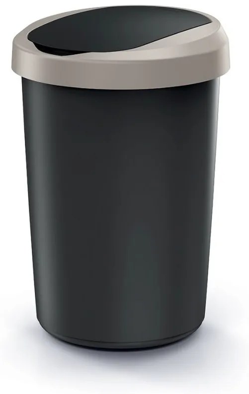 Odpadkový kôš COMPACTO 40 L čierny/hnedý