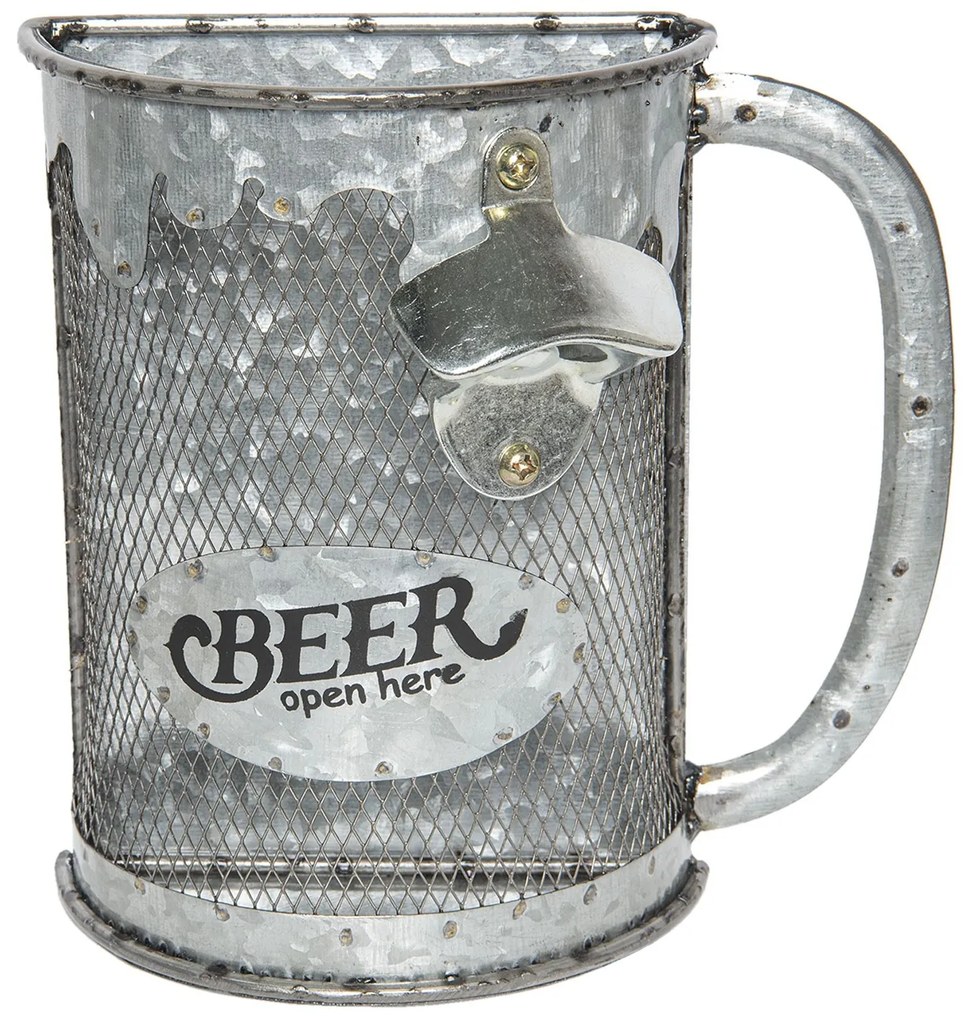 Plechový box na zátky s otváračom - 22 * ​​21 * 11 cm