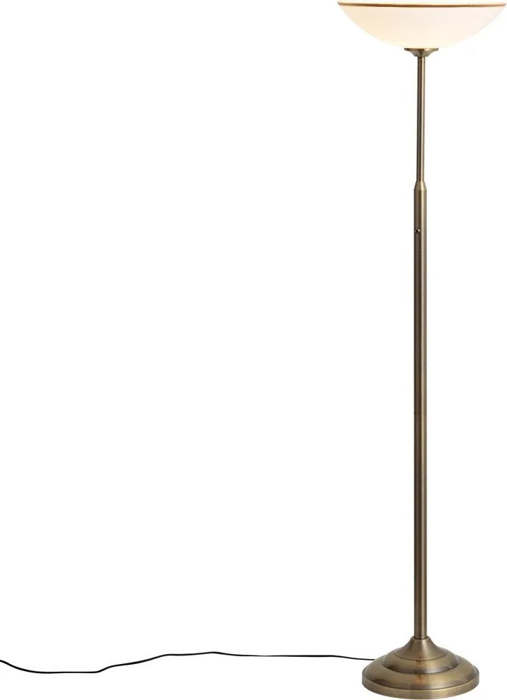 Klasická stojaca lampa bronzová s opálovým sklom - Katarina