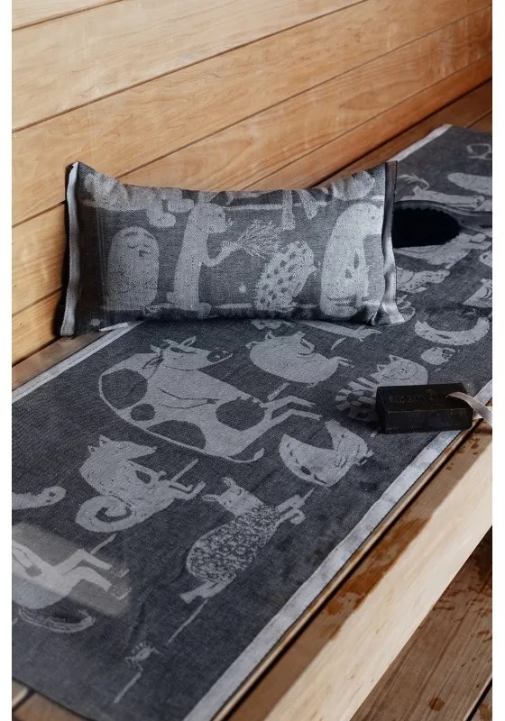 Podložka do sauny Eläinten 46x150, tmavo sivá