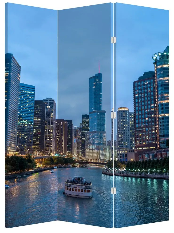 Paraván - Nočné mesto (126x170 cm)