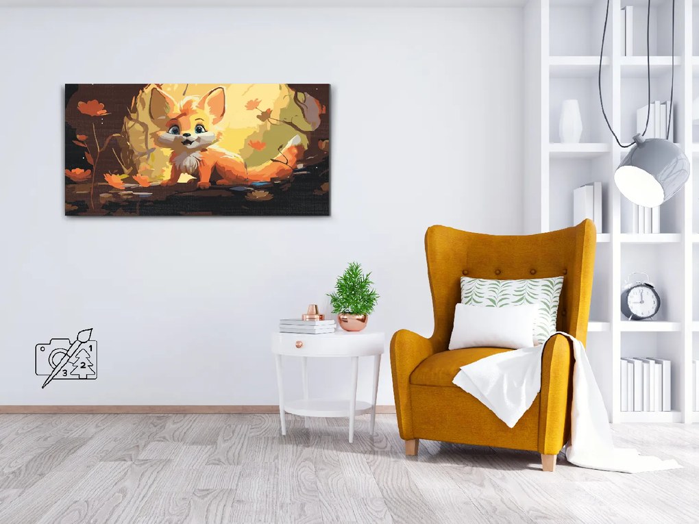 Gario Maľovanie podľa čísel Líška v lese Rozmery: 80 x 40 cm, Rámovanie: S vnútorným rámom