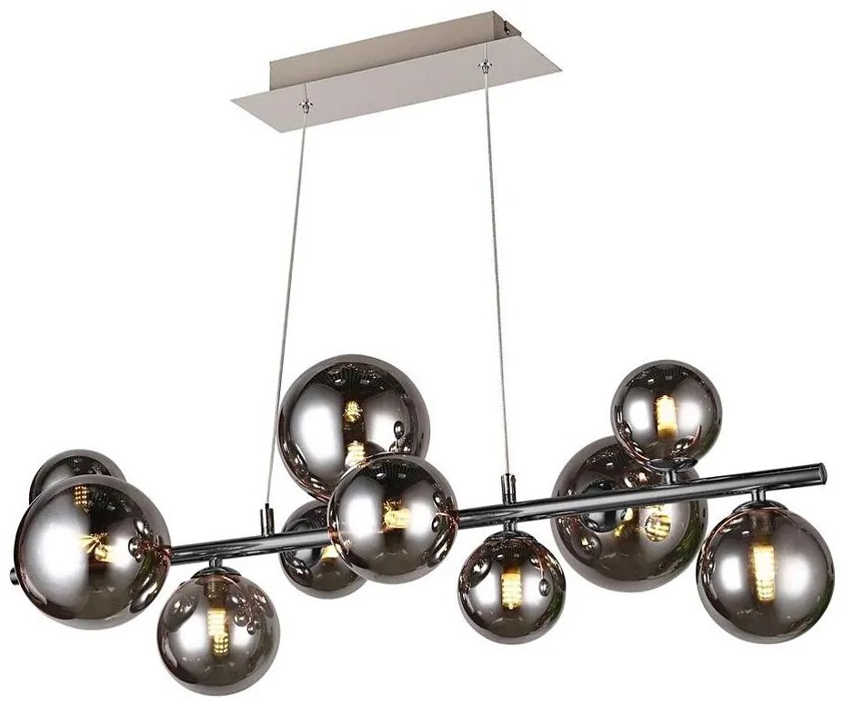 Wofi 6014.10.24.9000 - LED Luster na lanku VILLA 10xG9/3W/230V čierna/chróm 6014.10.24.9000