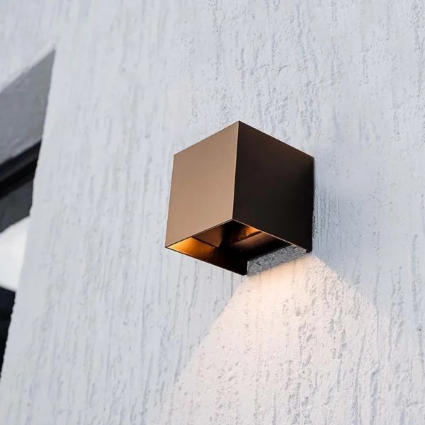 LED Solárne nástenné svietidlo so senzorom LED/9W/3,7V IP65 4000K 2600 mAh hnedá