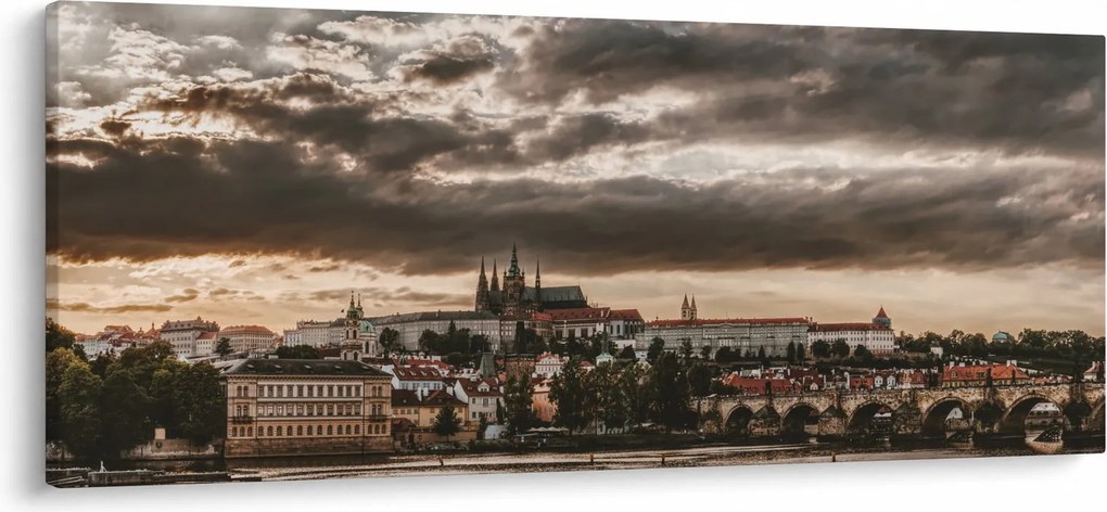 Obraz Pražského hradu za šera (120x50 cm)