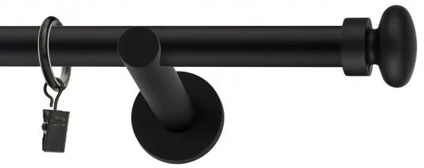 Dekorstudio Garniža jednoradová FLAT čierna matná 19mm Dĺžka: 120cm, Typ uchytenia: Držiak modern, Typ príslušenstva: Bez príslušenstva