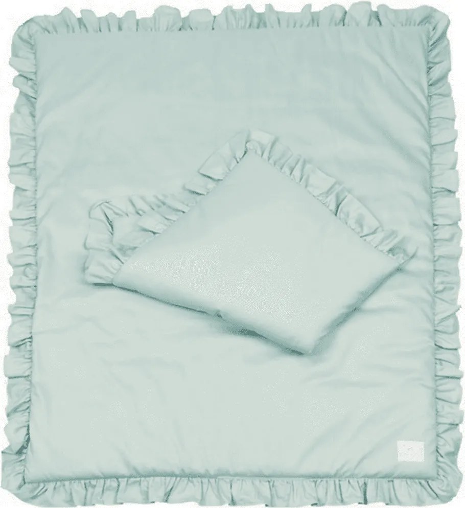 Sada do postieľok s volánom zelená 80x100cm