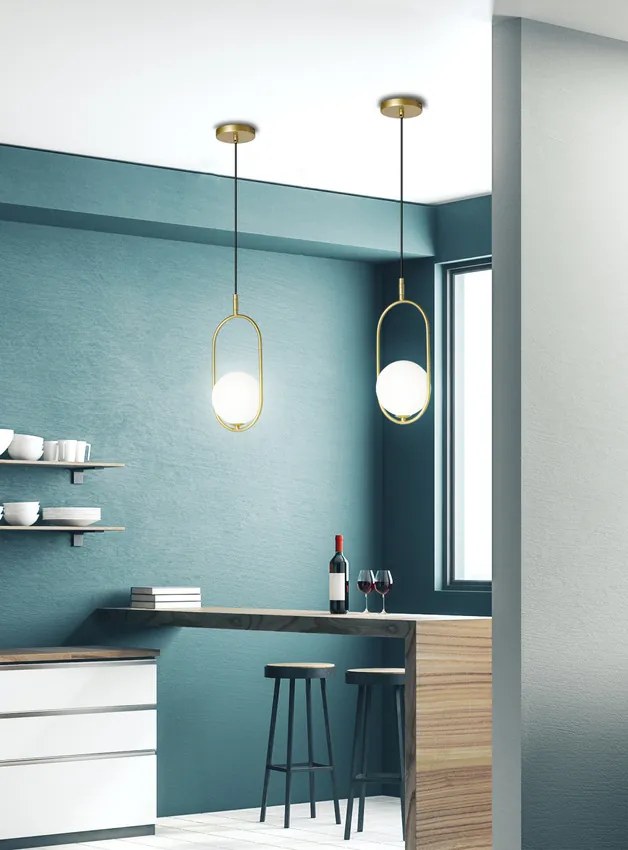 Candellux Mosadzný závesný luster Cordel pre žiarovku G9 31-73457