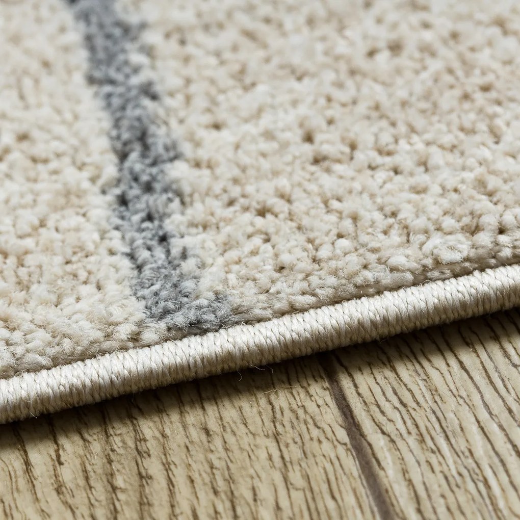 Dywany Łuszczów, Kusový koberec Fusion 0806 cream/l. grey, 240x330, biela, kancelária