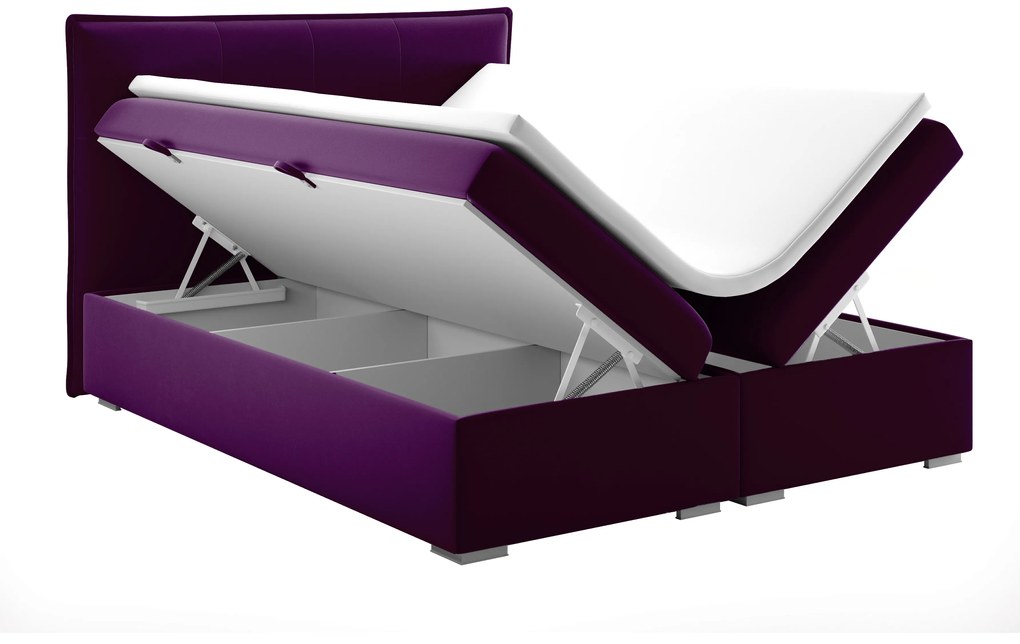 Kontinentálna posteľ 140 cm Carla (fialová)(s úložným priestorom). Vlastná spoľahlivá doprava až k Vám domov. 1044192
