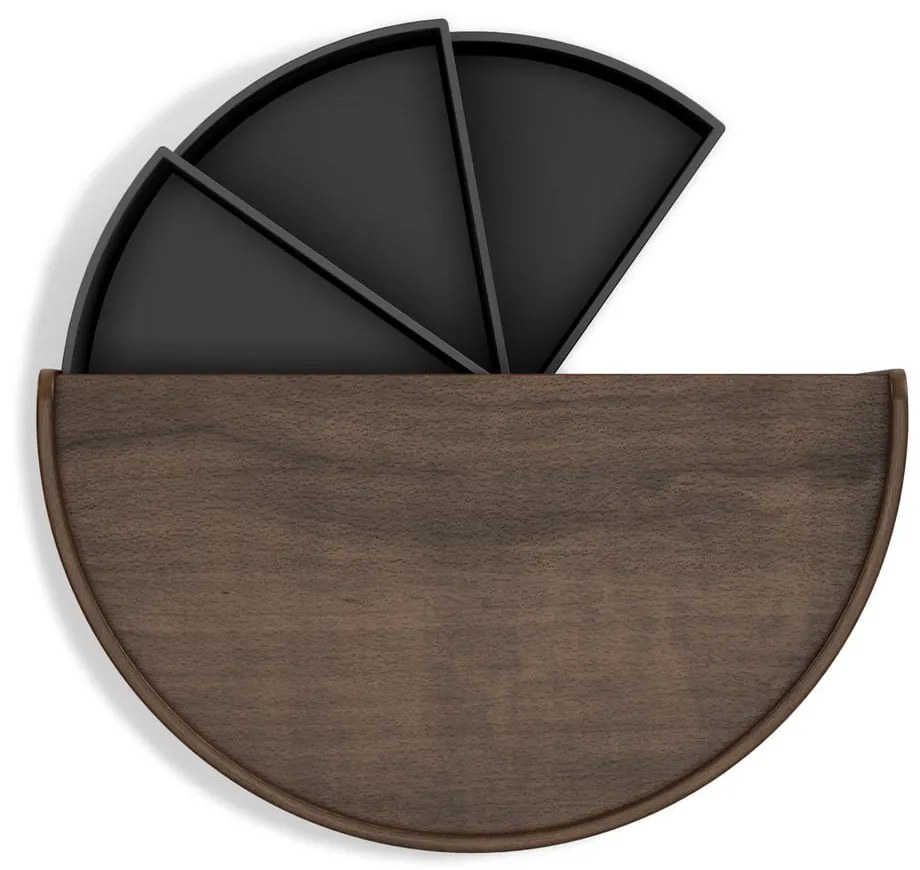 Čierny kúpeľňový organizér otočný Moona – Umbra