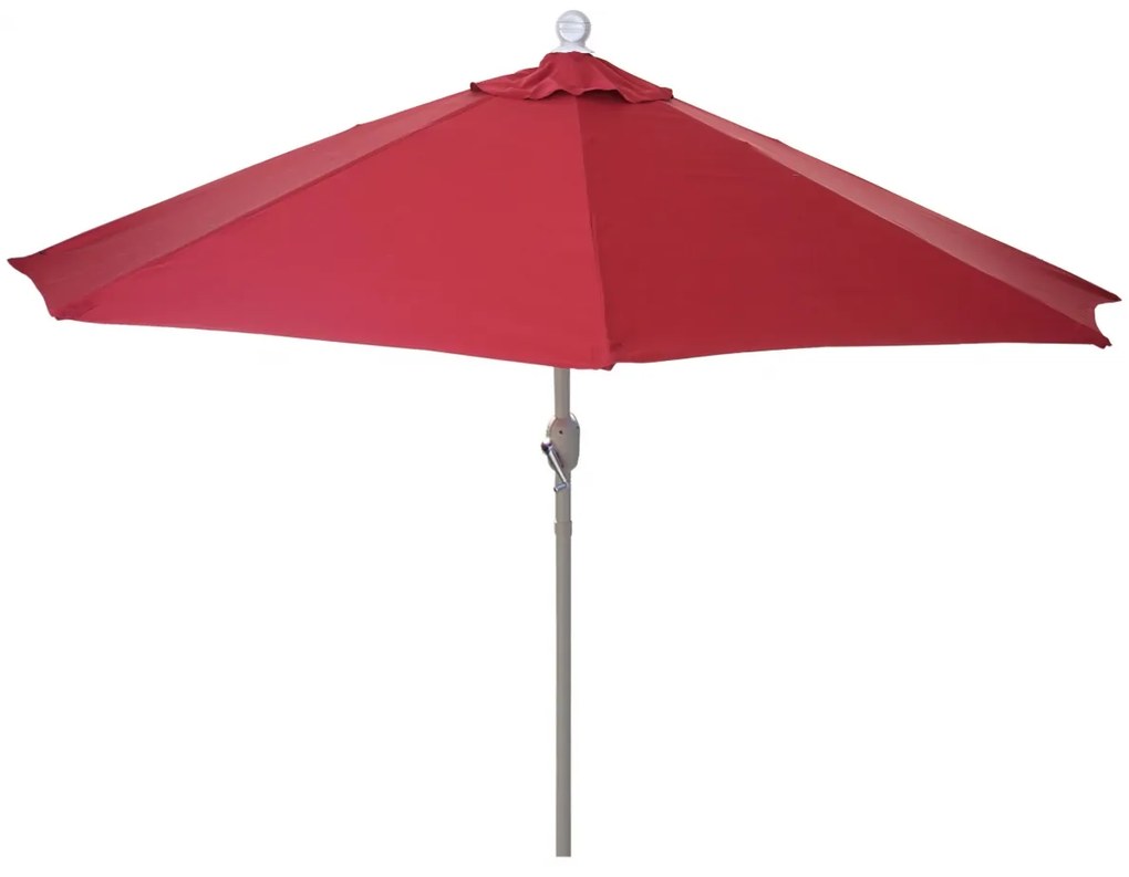 Slnečník polkruh Parla 300 cm bez stojanu - polyester/hliník - bordová