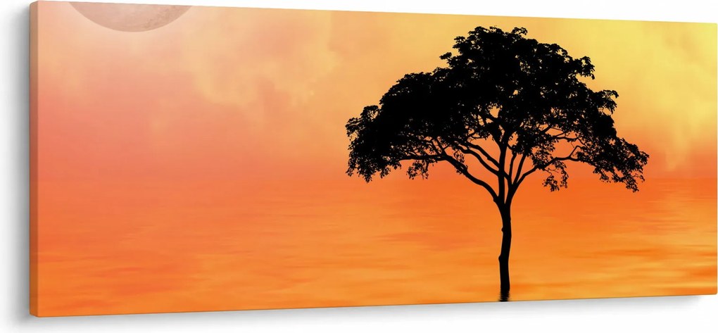 Obraz stromu pri západe slnka (120x50 cm)