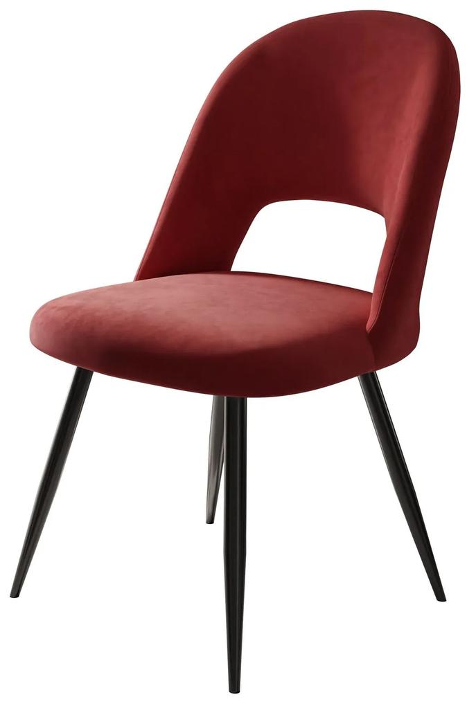 Jedálenska zostava WADE 150x80x77cm so 4 stoličkami červený zamat