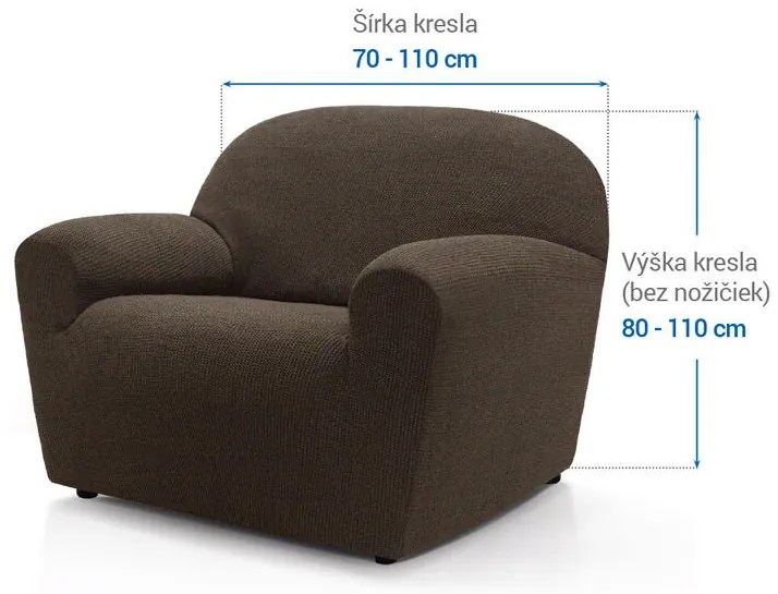 Super strečové poťahy HARMONIA tabaková kreslo (š. 70 - 110 cm)